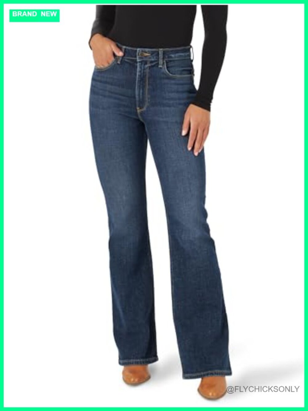 Wrangler High-Waisted Fierce Flare Jeans High Rise Flared Leg Five Pocket